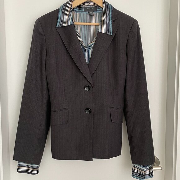 Classic Suit Jacket 2 Button Front Kasper Charcoal Gray Si… - Picture 1 of 5